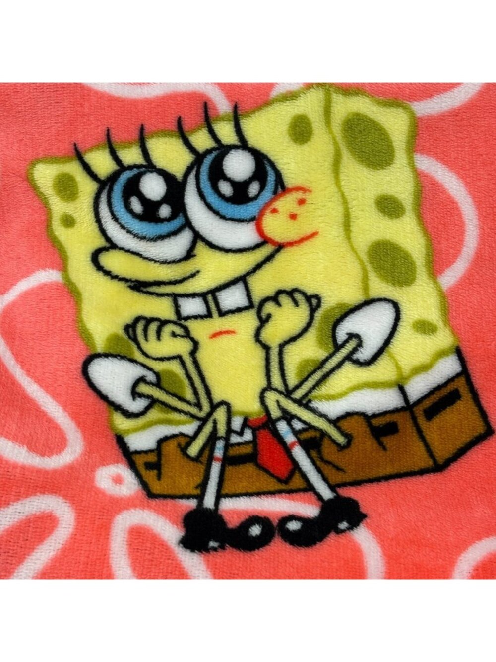 SPONGEBOB SQUAREPANTS Fleece Throw Blanket Bright Eyes Coral Northwest Viacom